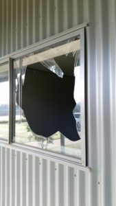 Serious glass damage on a window